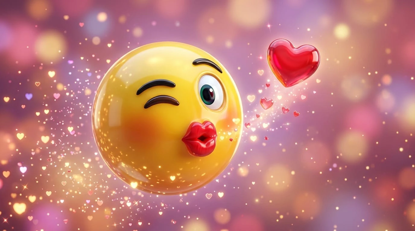 Kiss emoji meaning with popular emoji combos, texting examples, and common uses